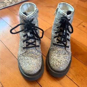 Madden Girl Silver Glitter Kids Boots